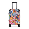 Colorful Collage Travel Sticker Suitcase | Luggage Cover, Retro Pop Art Pattern