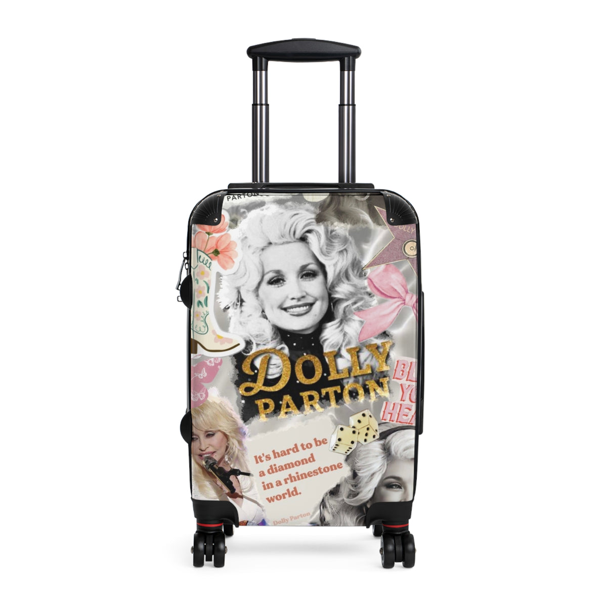 Dolly Parton Collage Suitcase — Vintage Music Icon Carry-On
