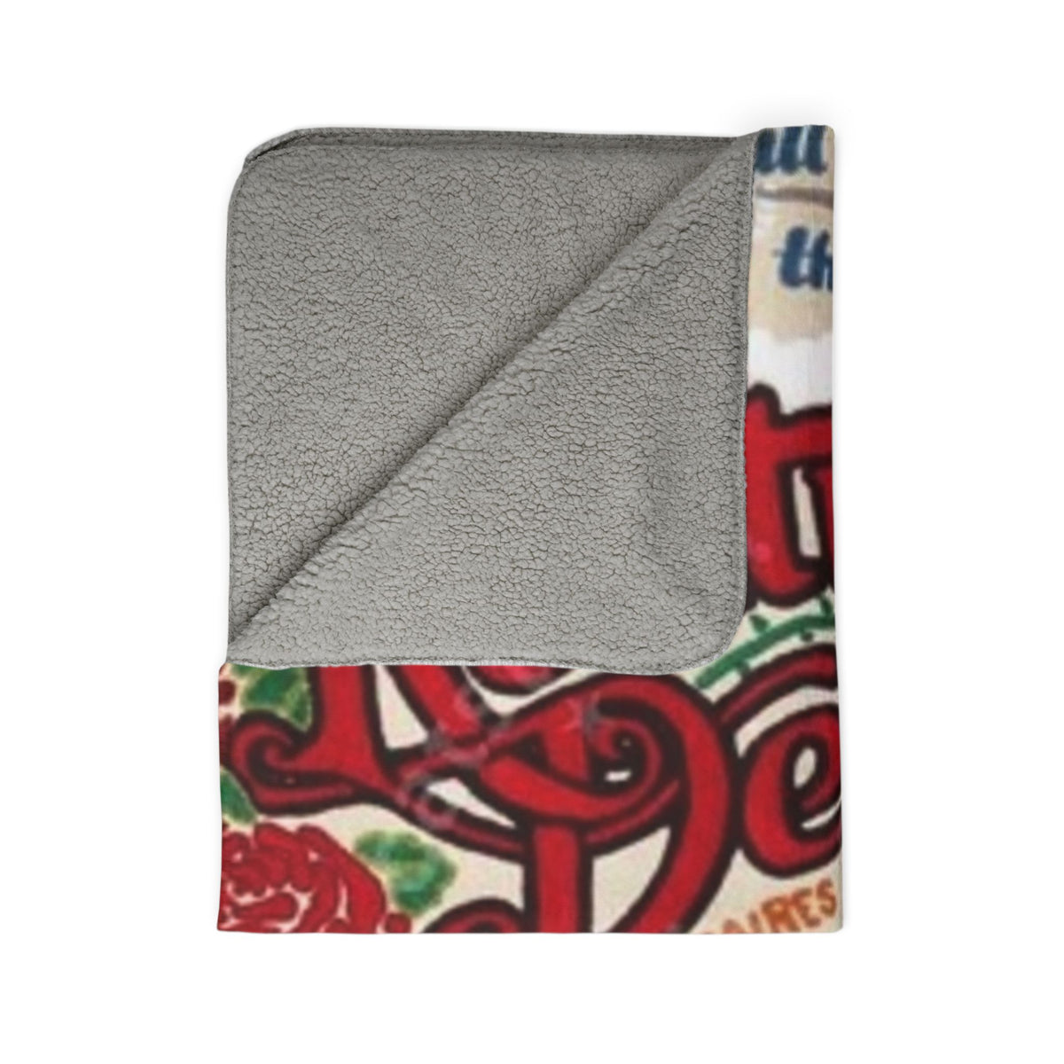 Kentucky Derby collage Fleece Sherpa Blanket | Rose, horseshoe, race day design