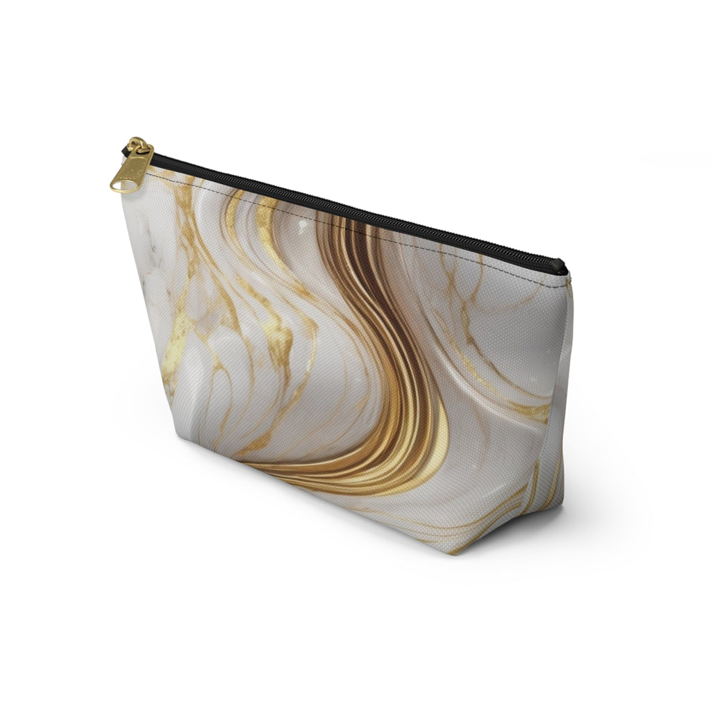 Gold Marble Swirl Accessory Pouch