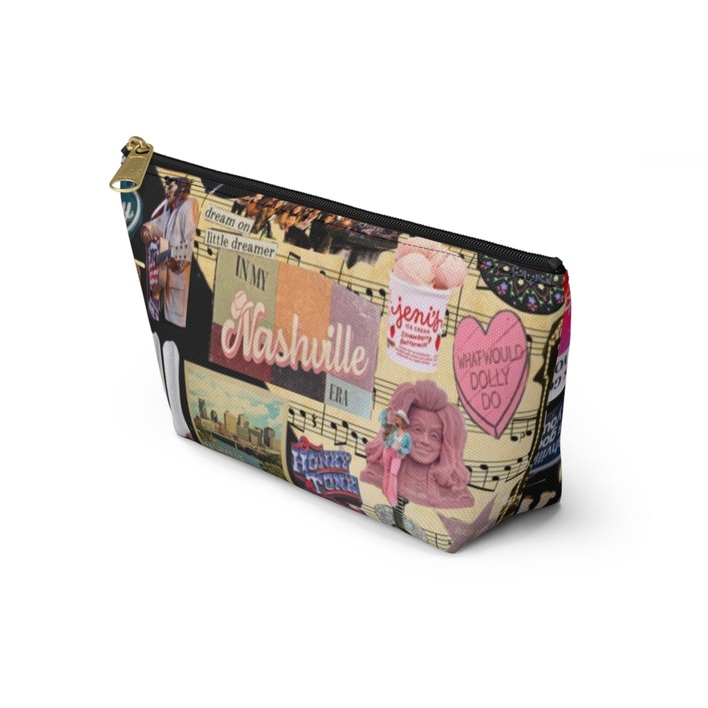 Nashville Collage Accessory Pouch — T‑Bottom Cosmetic Bag