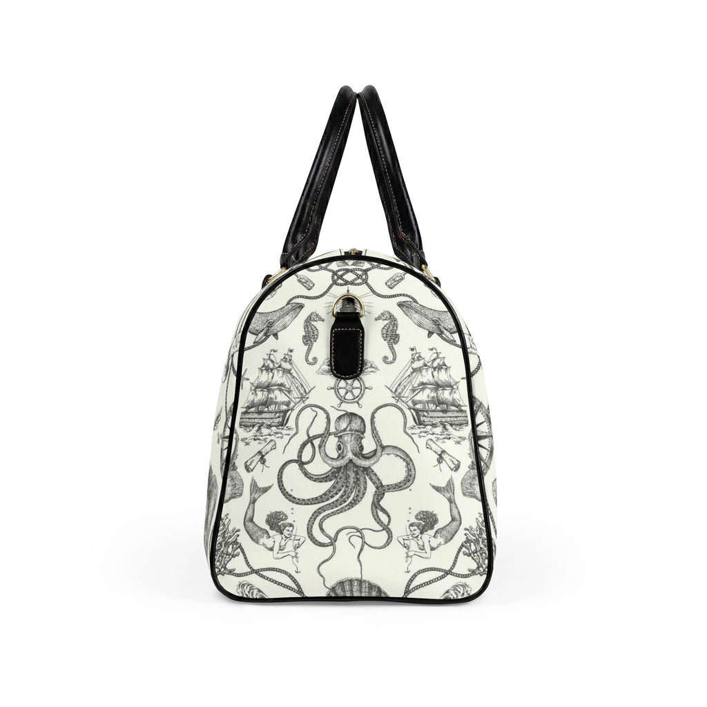 Vintage Nautical Octopus Travel Bag | Faux Leather Duffle