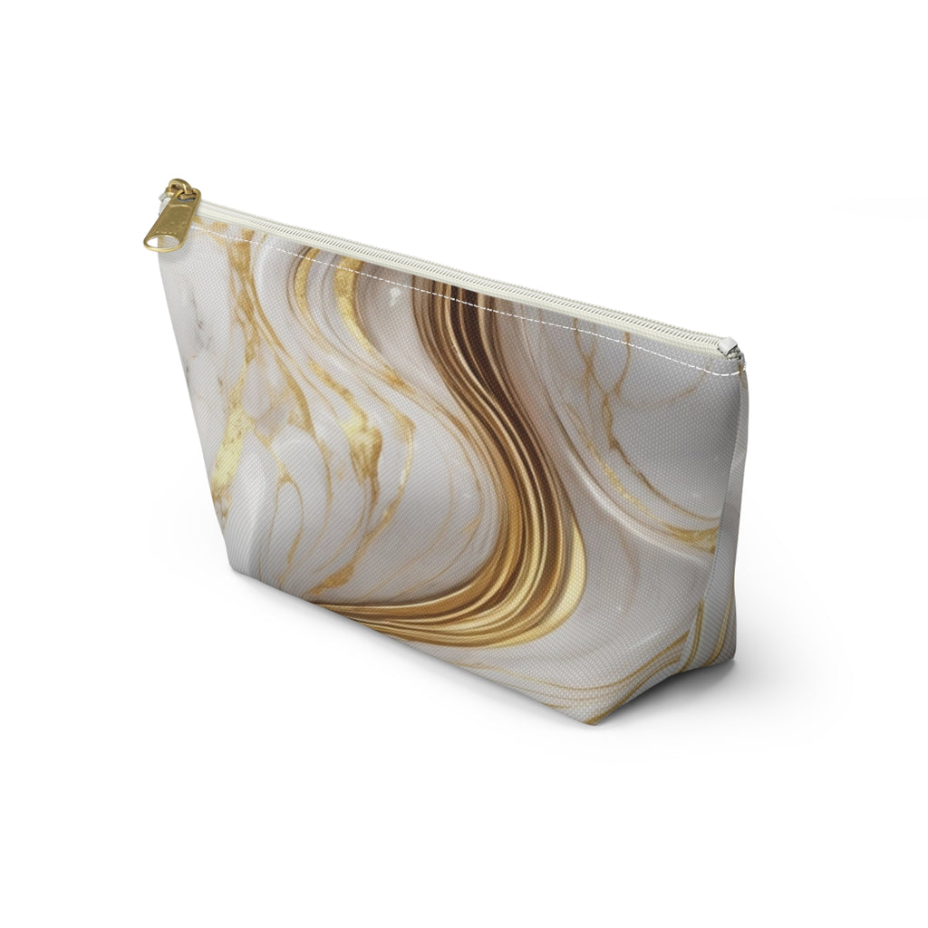 Gold Marble Swirl Accessory Pouch