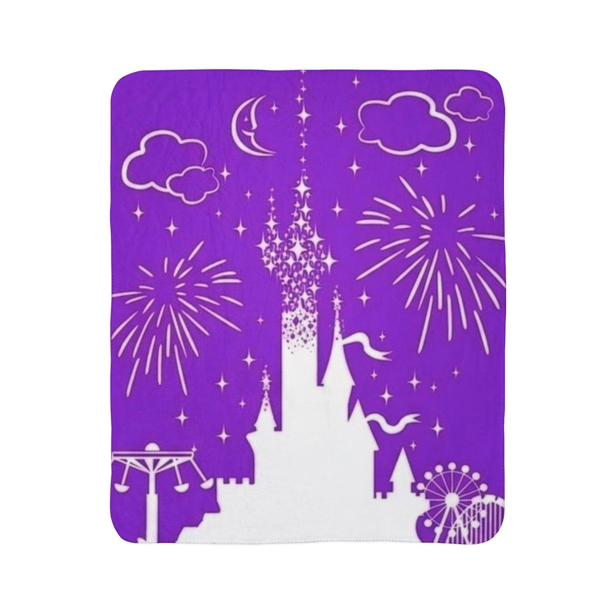 Magical Castle Fireworks Fleece Sherpa Blanket