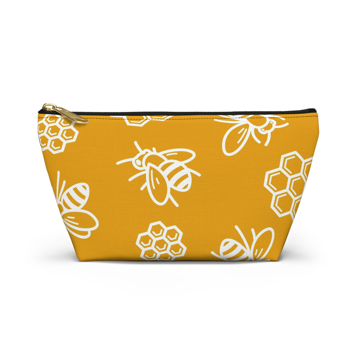 Bee Pattern Accessory Pouch | Honeycomb T-Bottom Pouch