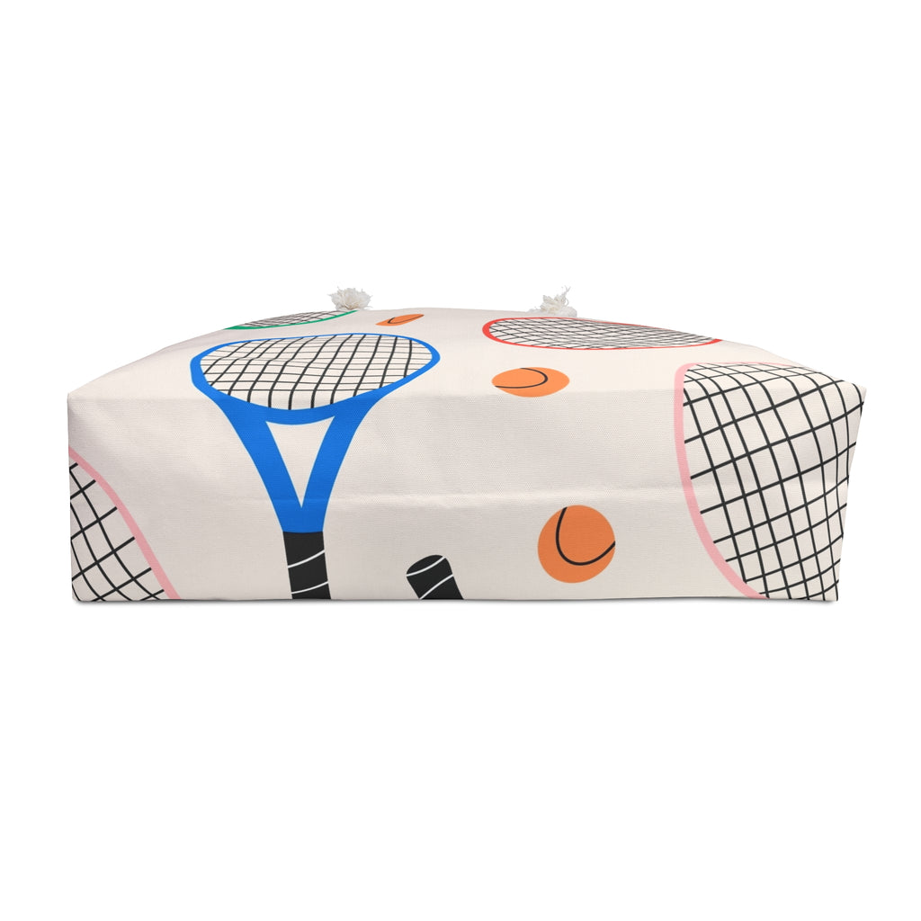 Colorful Tennis Racket and Balls Weekender Bag | Sporty Travel Tote
