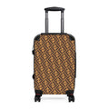 Monogram Repeat Pattern Suitcase | Brown Geometric Luggage