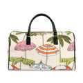 Beach Umbrella Pattern Faux Leather Travel Bag | Tropical Palm Print Duffle