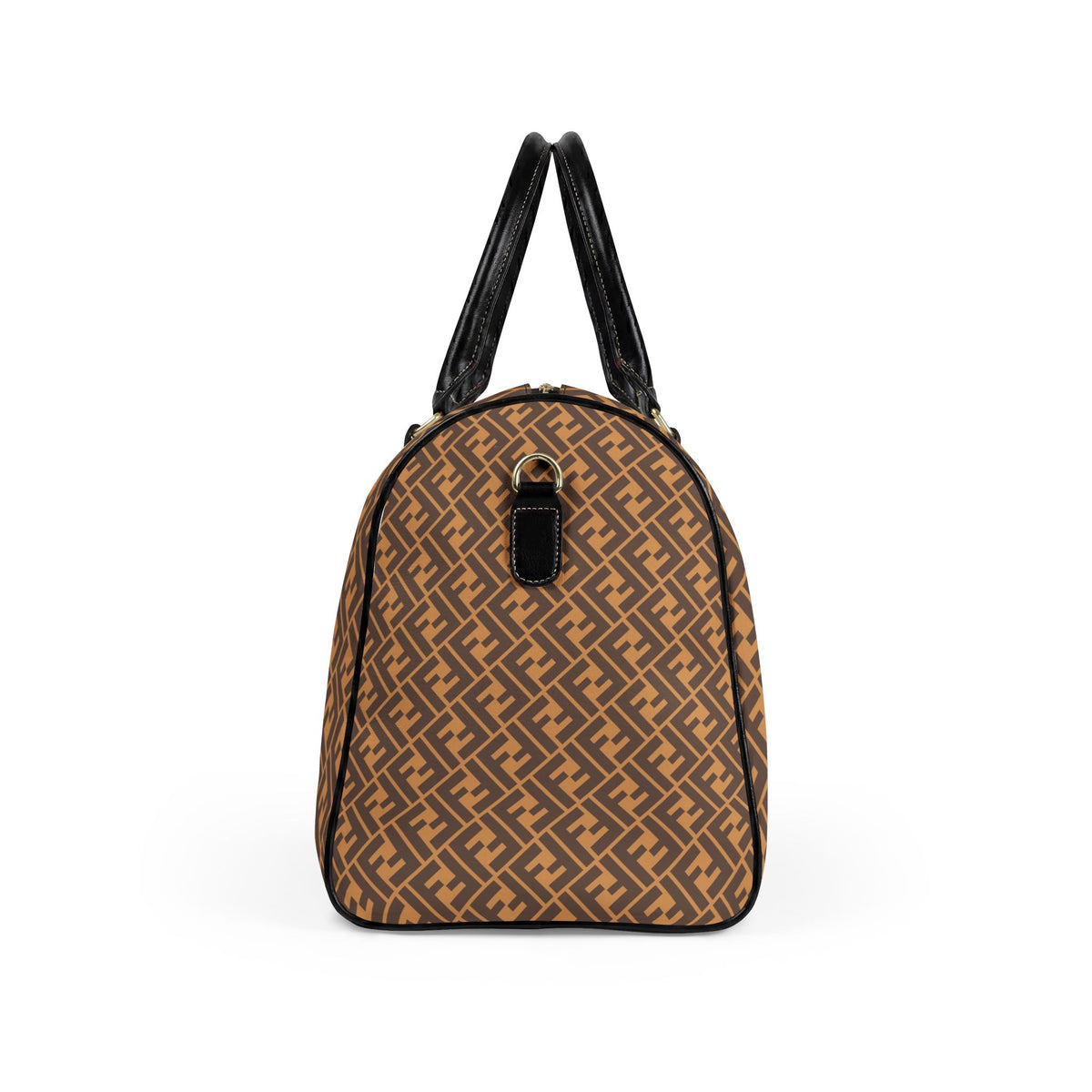 Monogram Geo Pattern Faux Leather Travel Bag