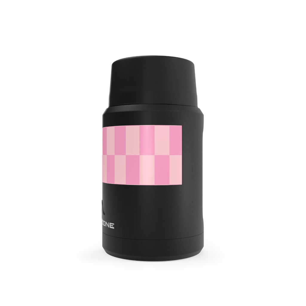 Pink Checker Stripe Food Storage | Insulated Stainless Steel Container