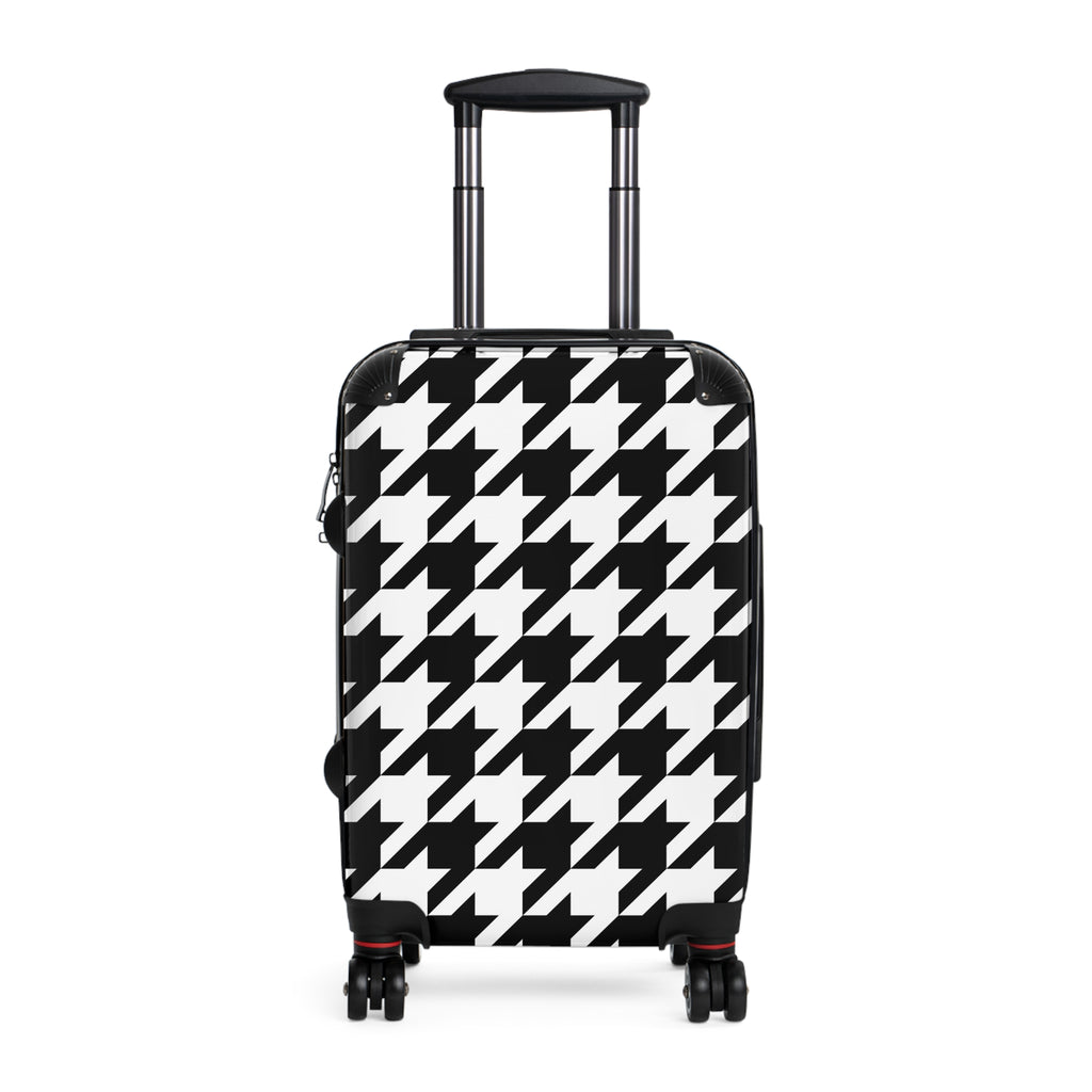 Black White Houndstooth Suitcase | Carry-On LuggageThe Luxury Travel Collection