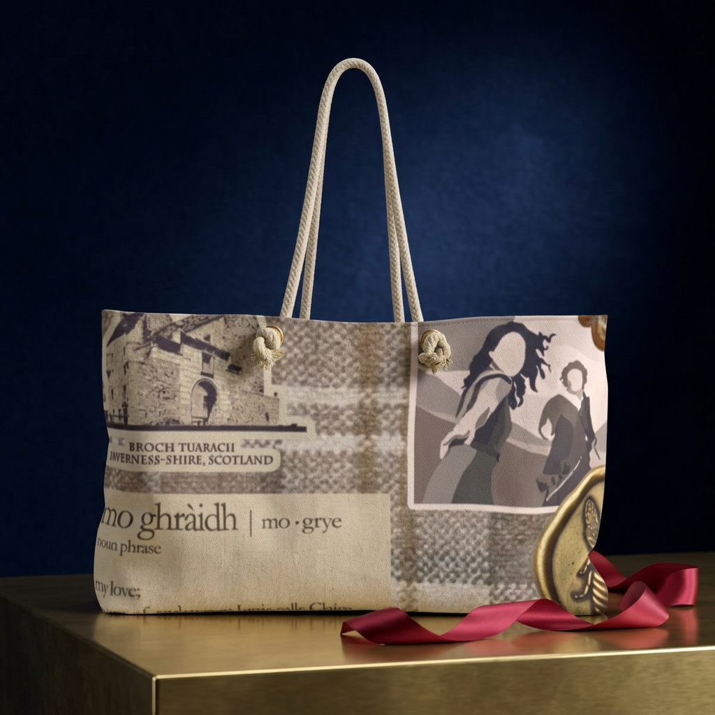 Scottish Outlander Collage Weekender Bag | Vintage Highland Travel Tote