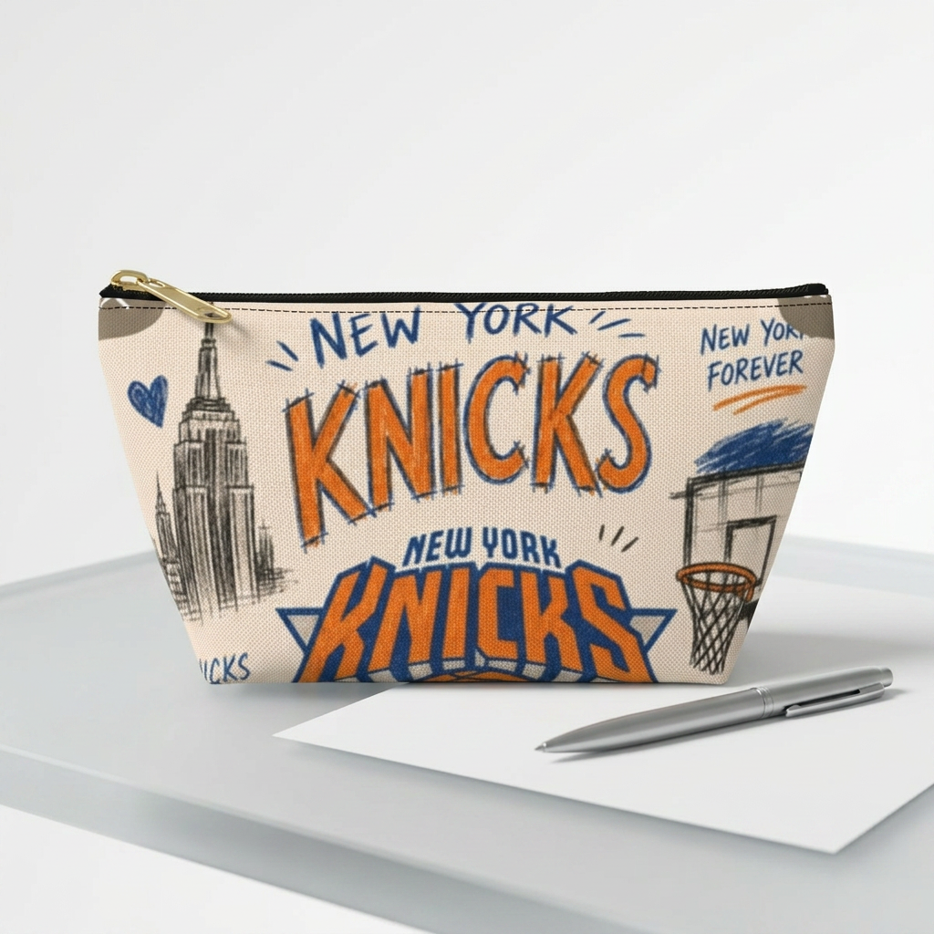 New York Knicks Accessory Pouch | Basketball NBA Team Zip Pouch