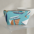 Sailboat Pattern Accessory Pouch | T-Bottom Cosmetic Bag