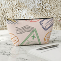 Passport Stamp Travel Pattern Accessory Pouch