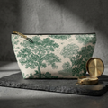 Green Toile Tree Pattern Accessory Pouch