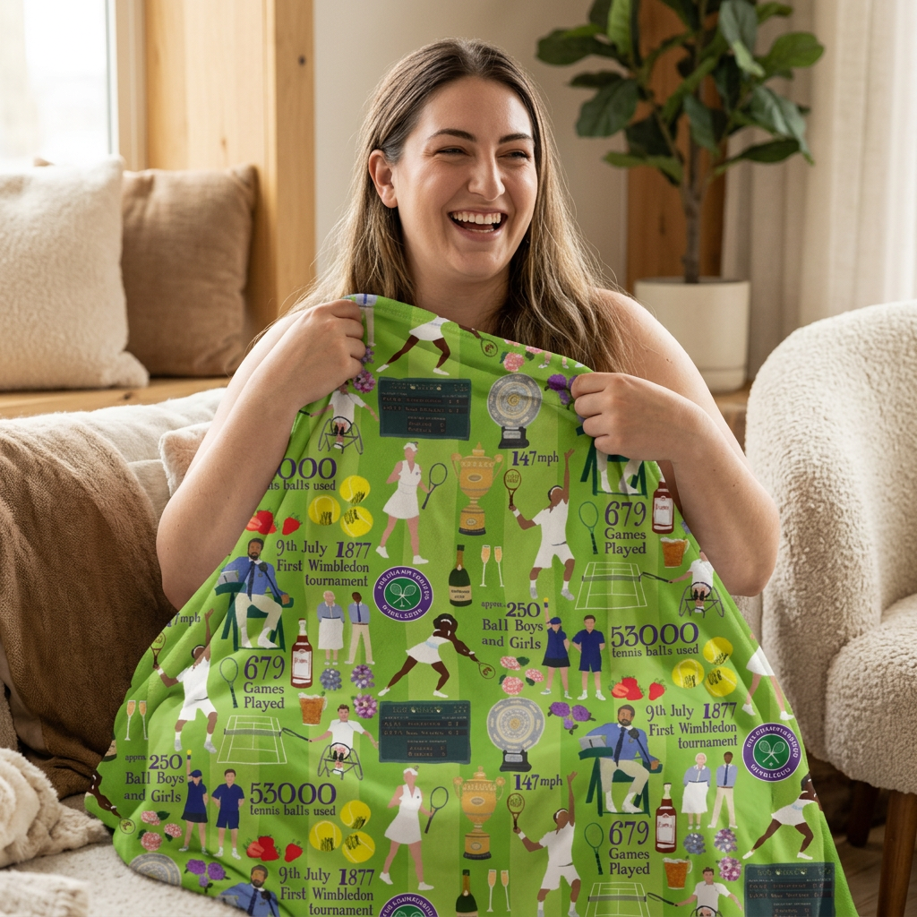 Vintage Cricket Collage Sherpa Fleece Blanket | Cricket Match Icons Pattern