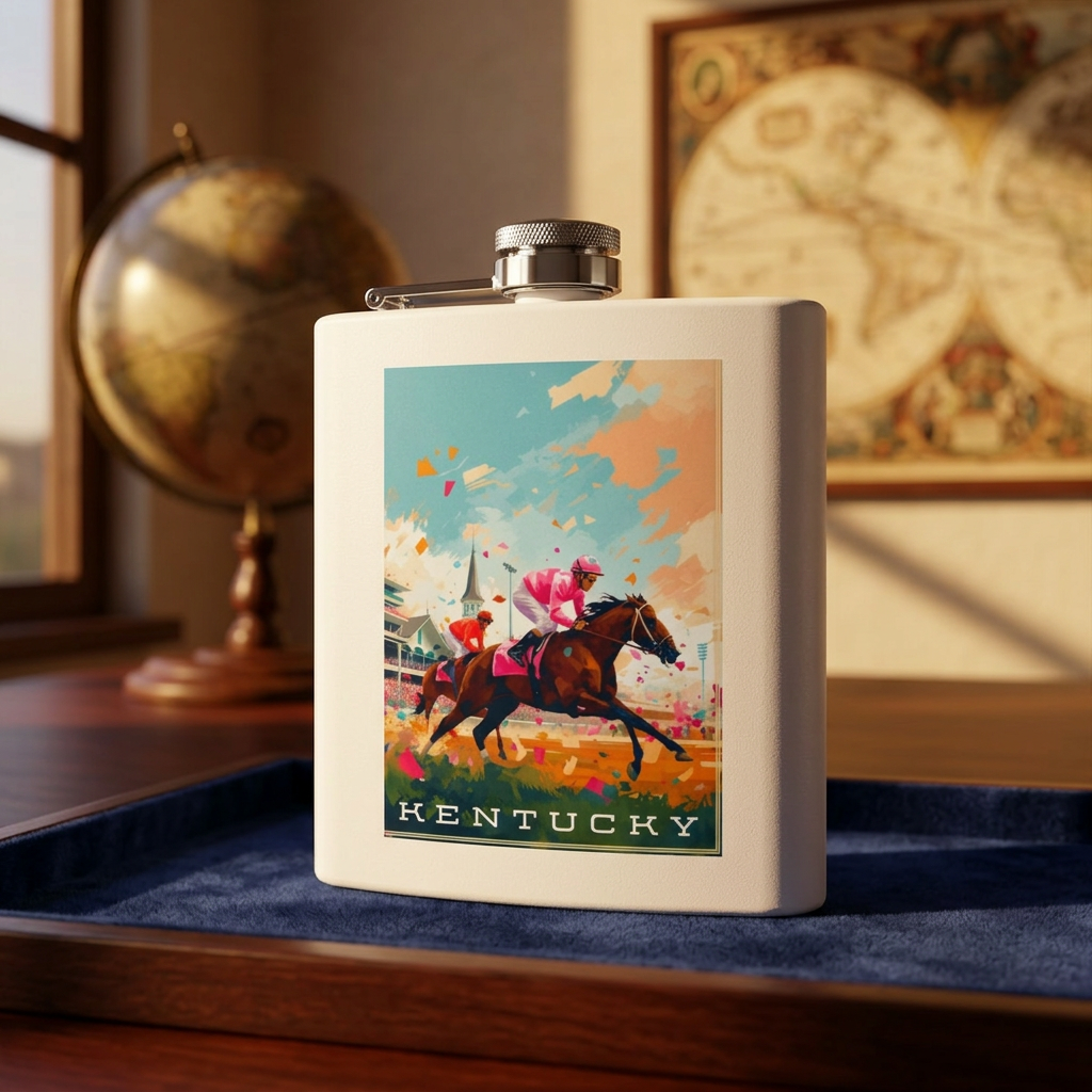Kentucky Horse Racing Flask | Stainless Steel 6oz