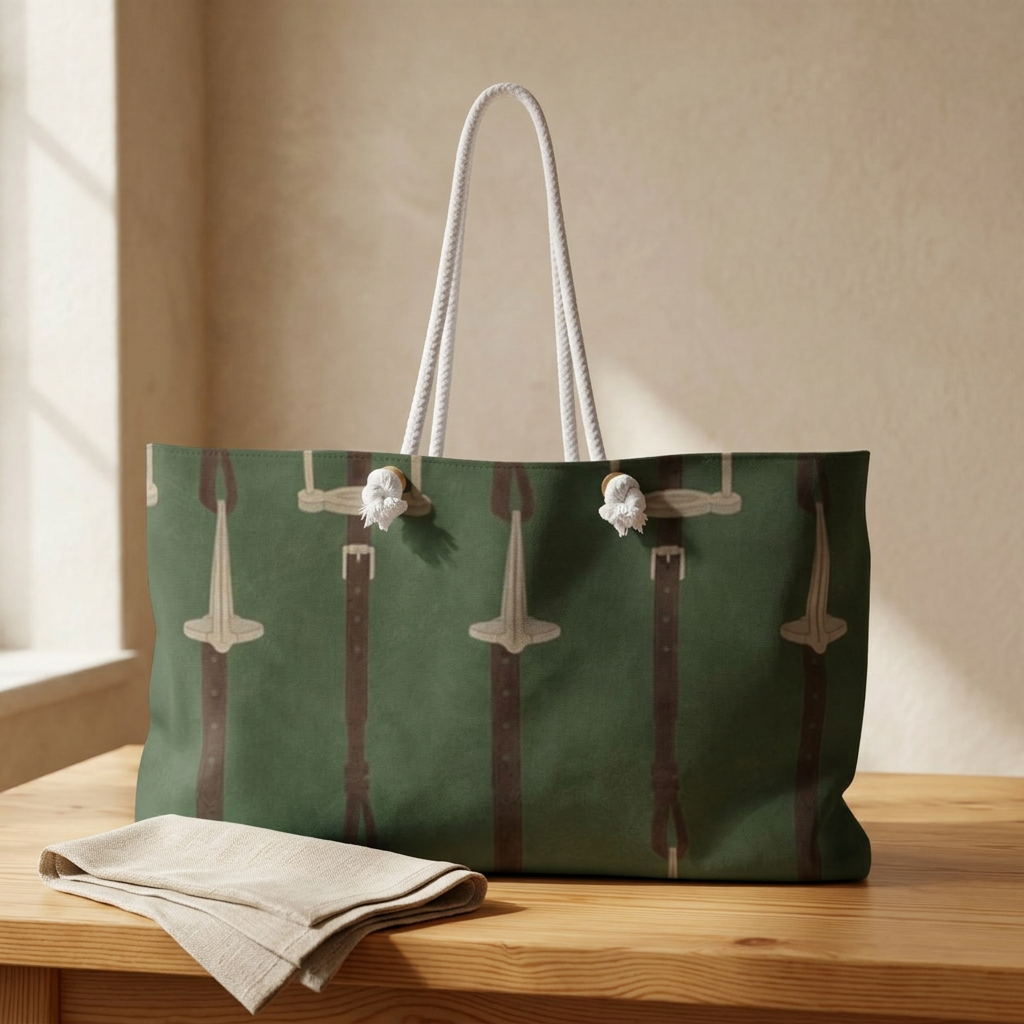 Equestrian Stirrup Pattern Weekender Bag | The Equestrian Travel Collection