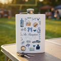 Hamptons Collage Flask | Stainless Steel 6oz Girls gifts The Hampton Travel Collection