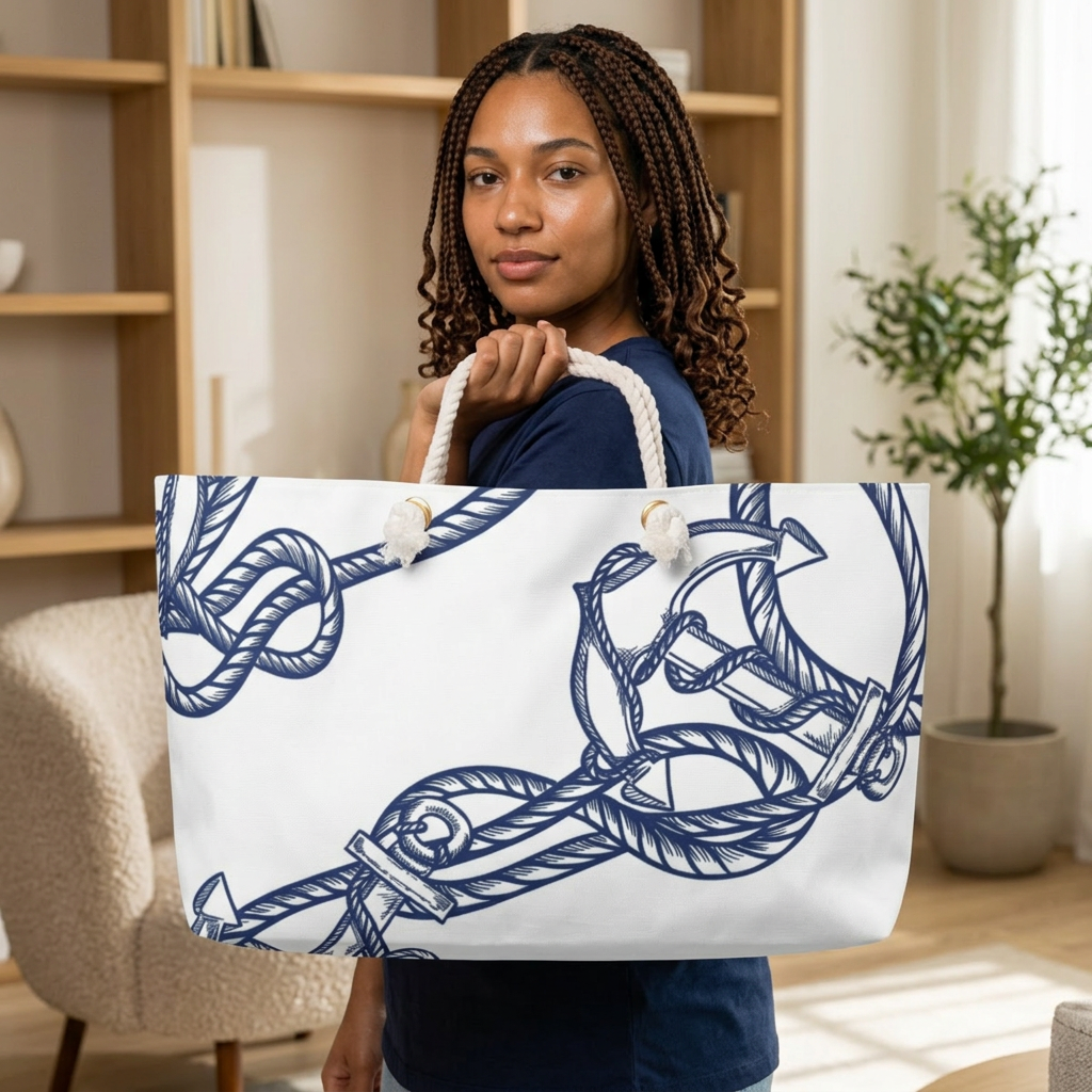 Nautical Rope Knot Pattern Weekender Bag | Anchor Rope Beach Tote