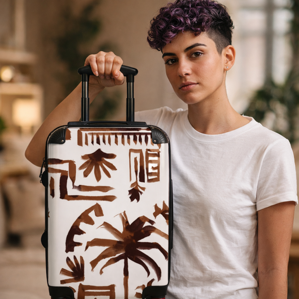 Palm Tree Pattern Suitcase | Tropical Travel Luggage