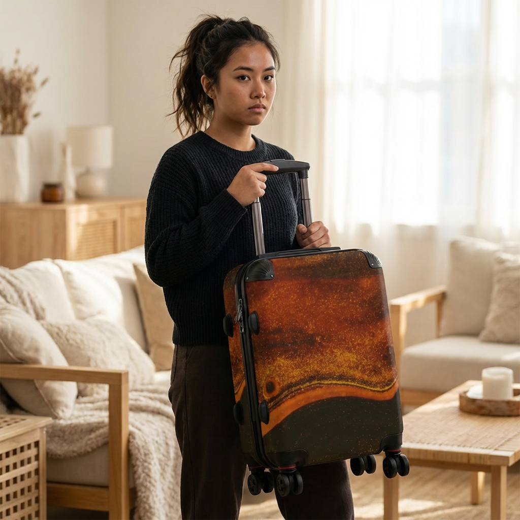 Abstract Copper Swirl Suitcase | Hard Shell Luggage Cover