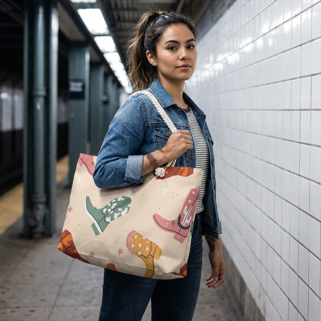 Colorful Cowboy Boots Weekender Bag | Western Pattern Tote