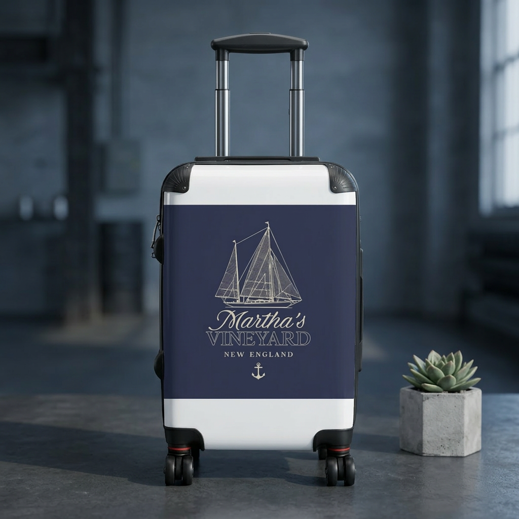 Martha's Vineyard Sailboat Suitcase | Nautical Luggage, New England Anchor