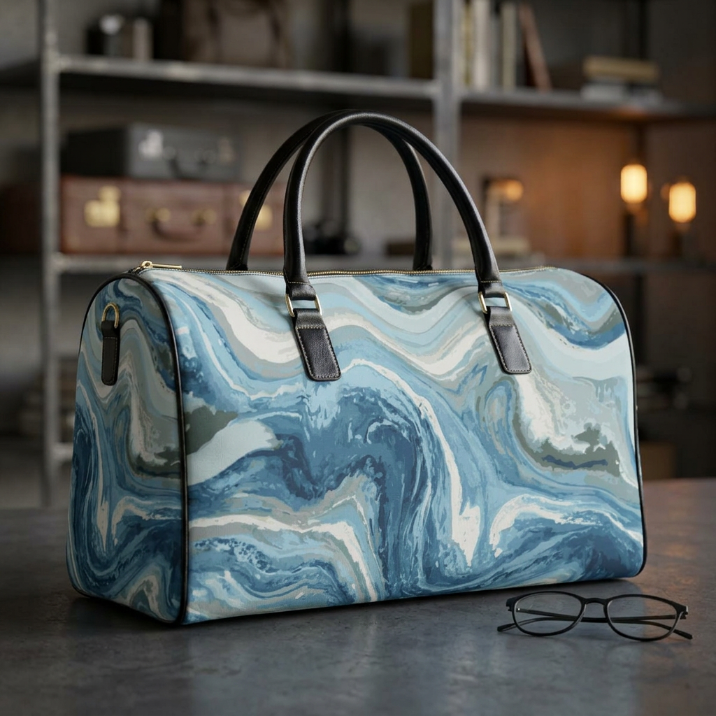 Blue Marble Swirl Bag | The Marble Travel Collection