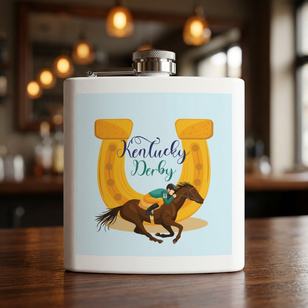 Kentucky Derby horse racing Flask | Stainless Steel 6oz