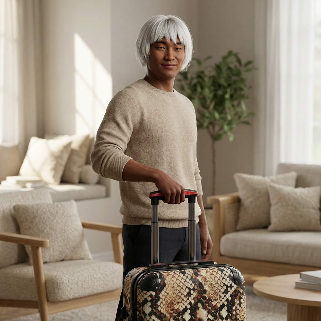 Python Snake Skin Pattern Suitcase | Carry-On Luggage, Rolling Travel Case