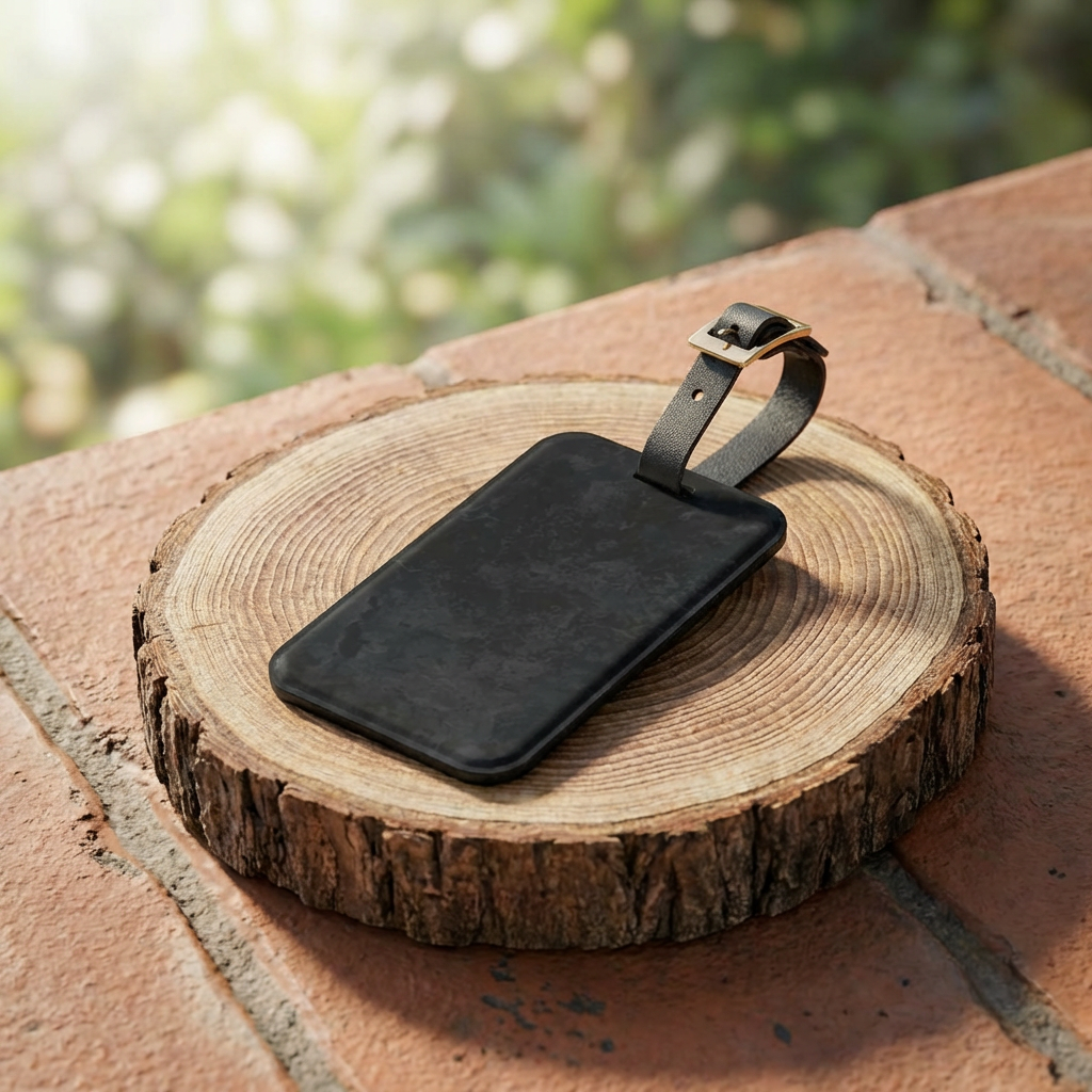 Black Marble Luggage Tag