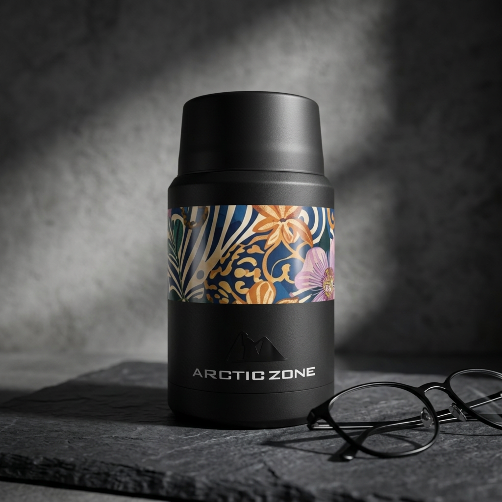 Floral Tropical Band Insulated Food Jar
