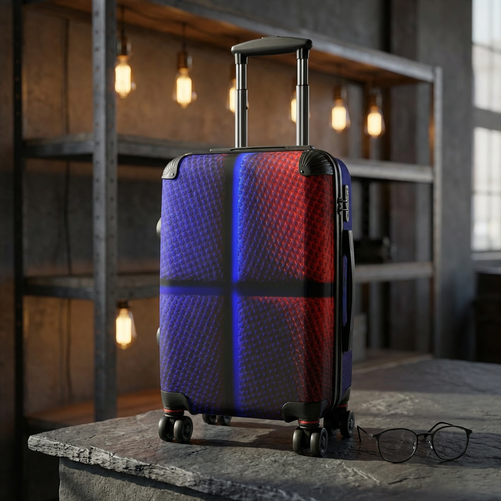 Blue Red Gradient Cross Pattern Suitcase Basketball retro nba