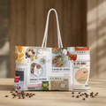 Foodie Collage Weekender Bag – Illustrated Global Cuisine Travel Tote