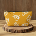 Bee Pattern Accessory Pouch | Honeycomb T-Bottom Pouch