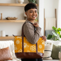 Honeybee Pattern Handbag | Yellow Bee Floral Tote