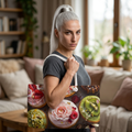 Cupcake Pattern Weekender Bag — Floral & Fruit Dessert Travel Tote