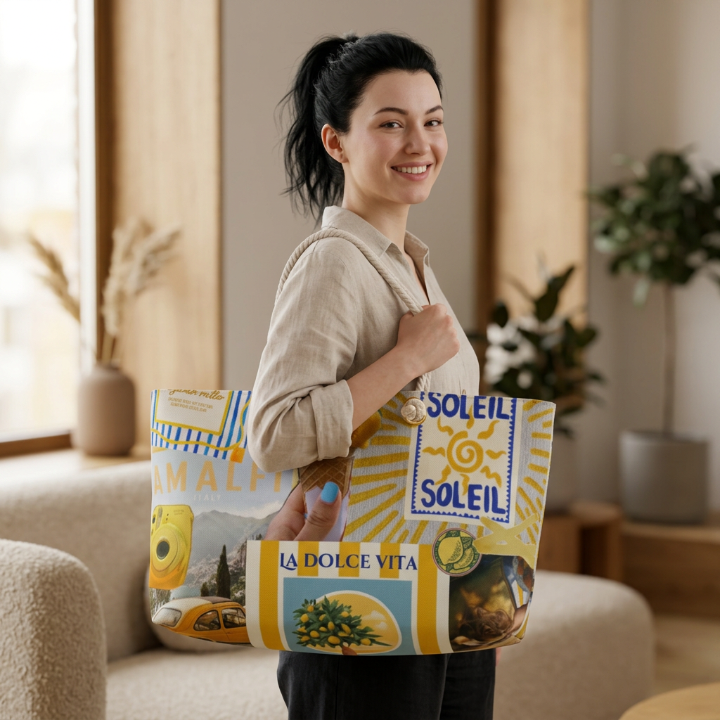 Amalfi Lemon Collage Weekender Bag | La Dolce Vita Beach Tote