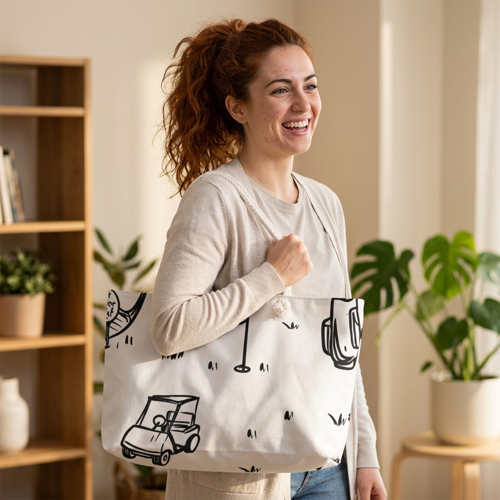 Golf Doodle Pattern Weekender Bag | Golf Clubs, Cart, Flag Course Design