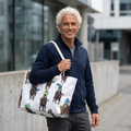 Horse Racing Pattern Weekender Bag | Jockeys on Galloping Horses Travel Tote