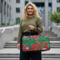 Leopard Tropical Leaves Travel Bag | Faux Leather Duffle