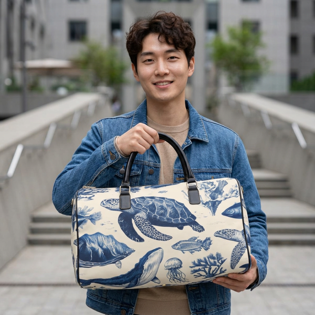 Sea Turtle Toile Travel Bag