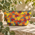 Autumn Leaves Accessory Pouch — Fall Leaf Makeup Bag