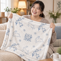 Baby Lovey Blanket - Blue Bunny Minky Security Blanket for Newborns & Infants