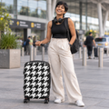 Black White Houndstooth Suitcase | Carry-On LuggageThe Luxury Travel Collection luxury inspired