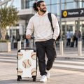 Baseball Pattern Carry-On Suitcase — Vintage Sport Travel Luggage