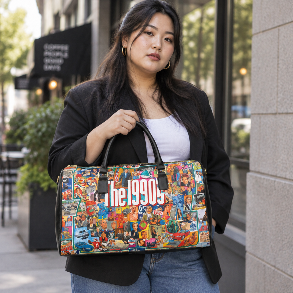 The 1990s Retro Nostalgia Faux Leather Travel Bag