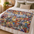 1980s Collage Fleece Sherpa Blanket | Retro Pop Culture Icons